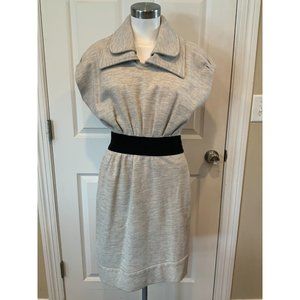 Yigal Azrouel Light Gray Fit & Flare Dress W/Oversized Double Collar Size 2